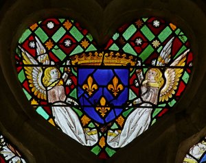 Window depicting Angels with a Shield of Arms for France by French School